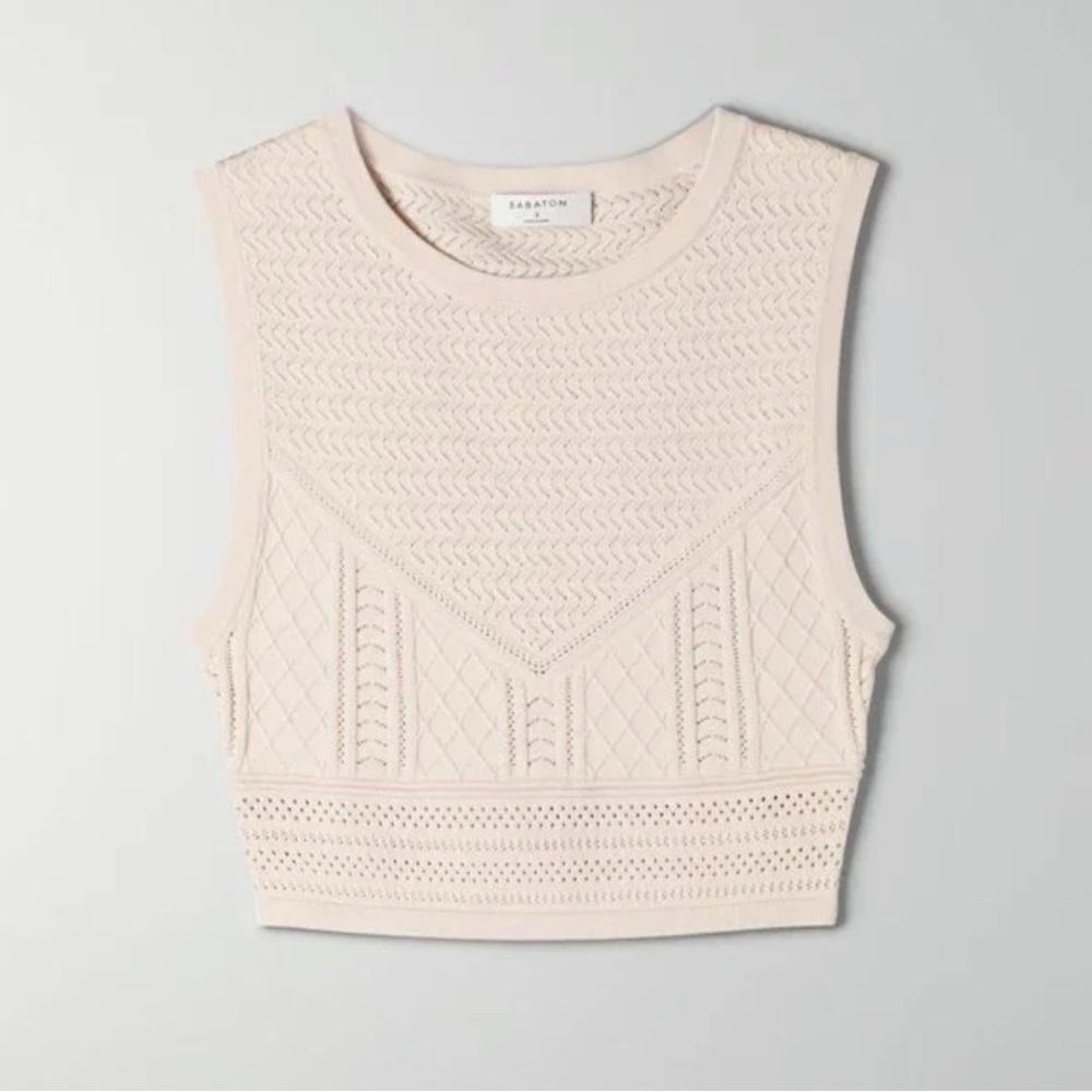 Babaton Blush Knit Crochet Crop Top